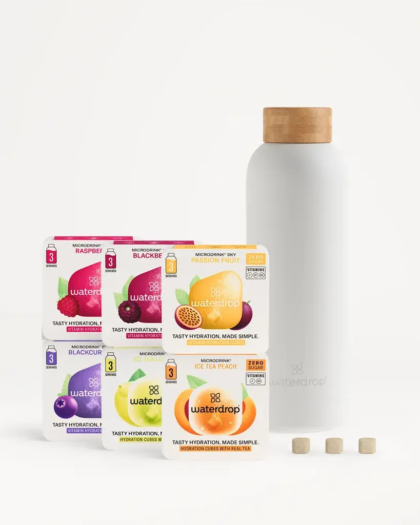 Waterdrop Starter set Kockica za hidrataciju sa bocom, 18 komada, Bijela