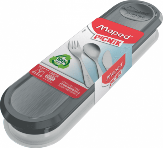 Maped Pribor za jelo u kutiji, Sivi