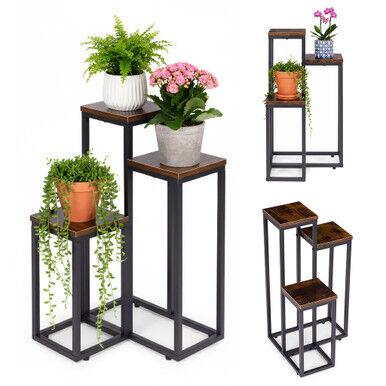 ModernHome Stalak za biljke Loft ME-ATS16, 3 police, Crna