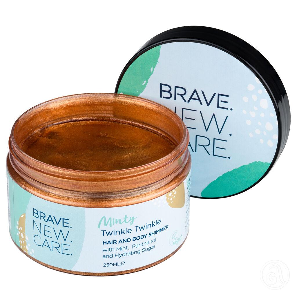 Brave.New.Hair Minty Twinkle Body & Hair Glitter Lotion, 250ml