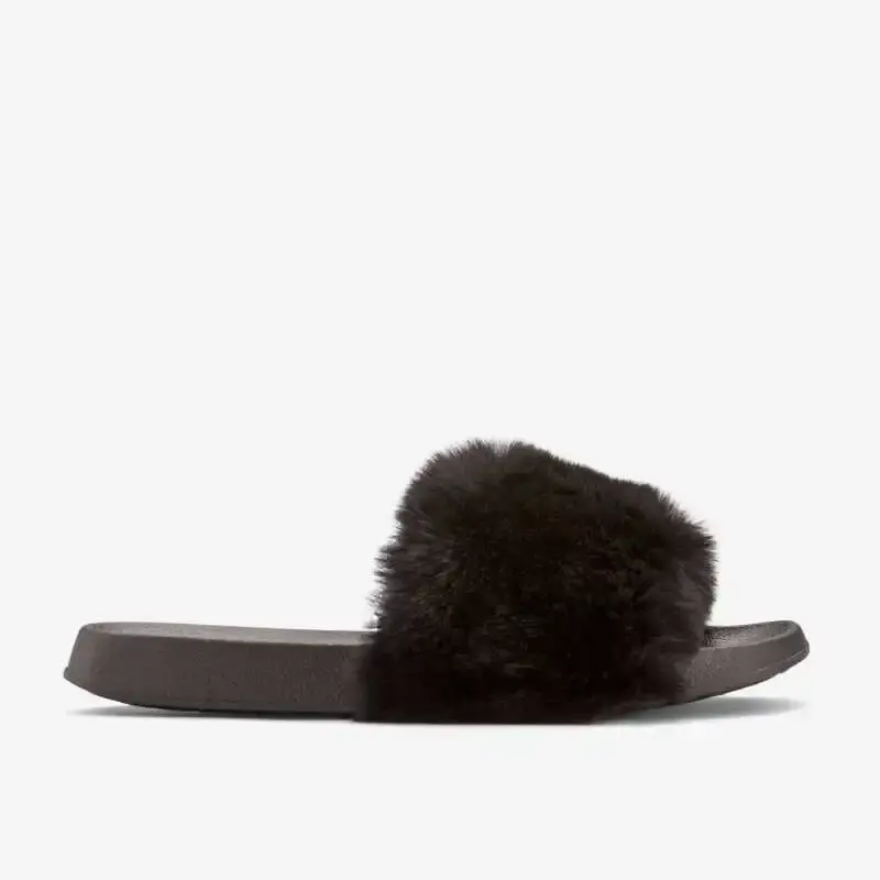 COQUI ženske papuče Furry, Crne