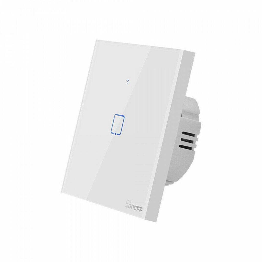 Sonoff Pametni jednopolni zidni prekidač T1EU1C-TX, Wi-Fi + RF433, Bijeli
