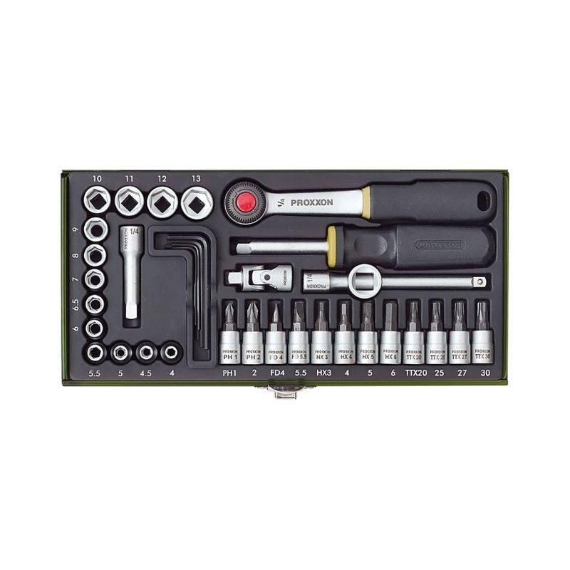 Proxxon Set nasadnih ključeva, 1/4", 36 komada