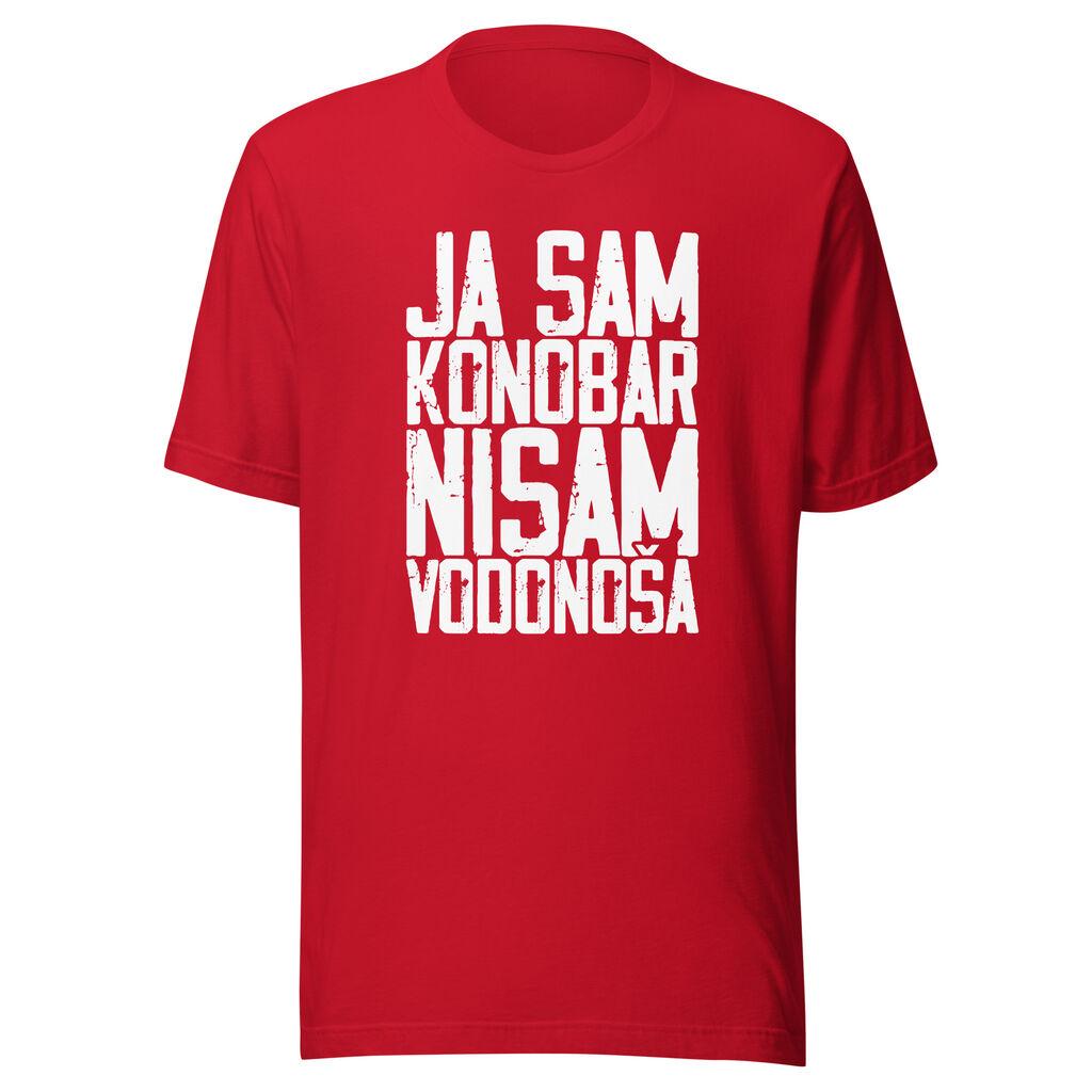 Goatees Muška majica Ja Sam Konobar Nisam Vodonoša, Crvena