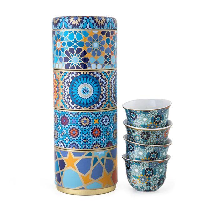 Images d'Orient Set od 4 kom fildžana Moucharabieh Blue, Šareni
