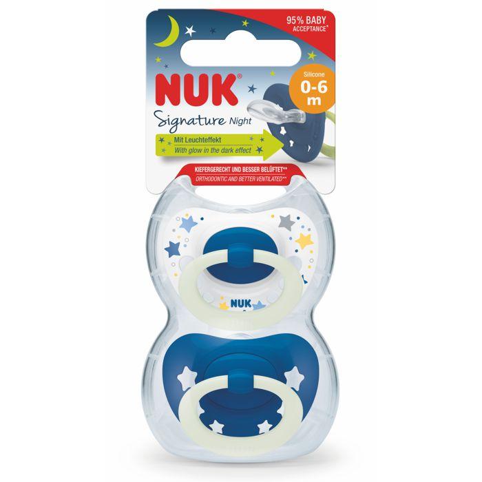 NUK Duda Signature Night sa kutijicom 2 komada Boy - 0-6 mjeseca, Plava