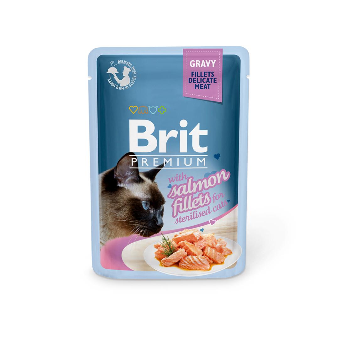 BRIT Mokra hrana za mačke Premium fileti sa lososom u sosu 85g