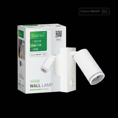 Gama Zidna Svjetiljka Green Tech, GU10, IP20, Bijela
