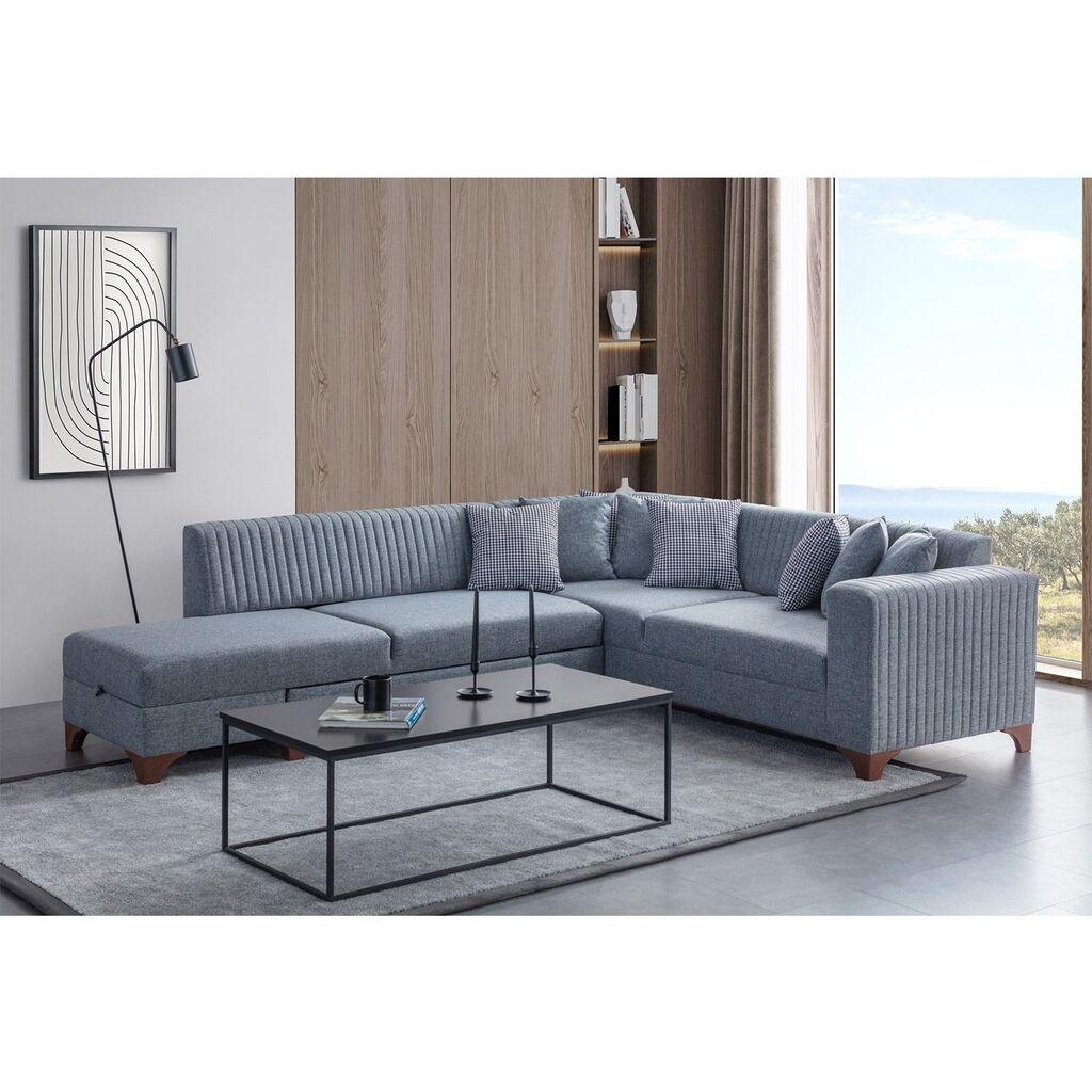 Atelier del Sofa Ugaona garnitura na razvlačenje West Left, 230x285 cm, Siva