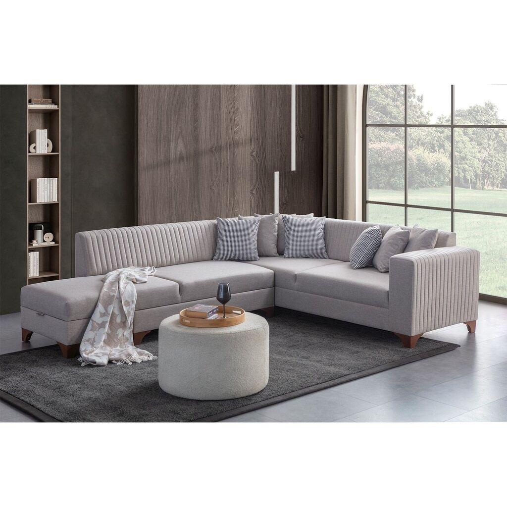 Atelier del Sofa Ugaona garnitura na razvlačenje West Left, 230x285 cm, Krem