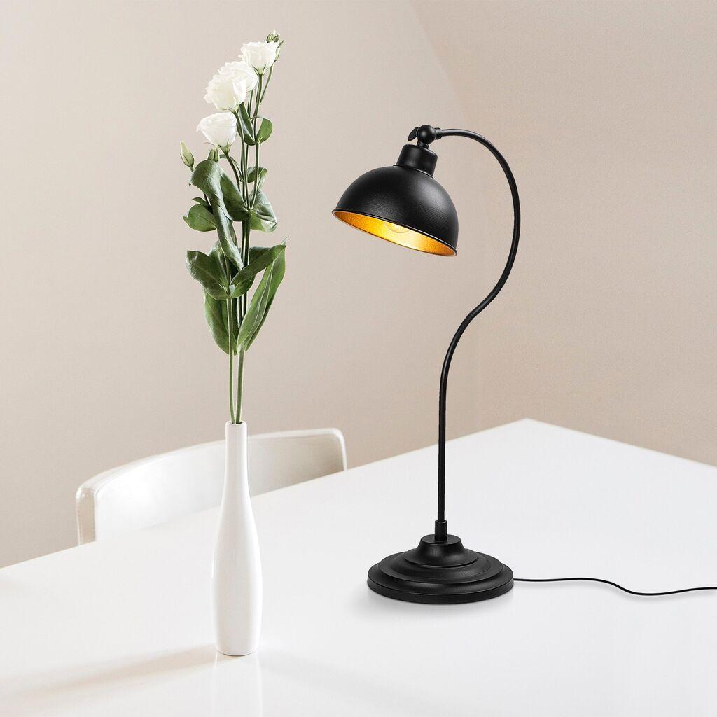 Opviq Stona lampa E27 Grlo, Crno-zlatna