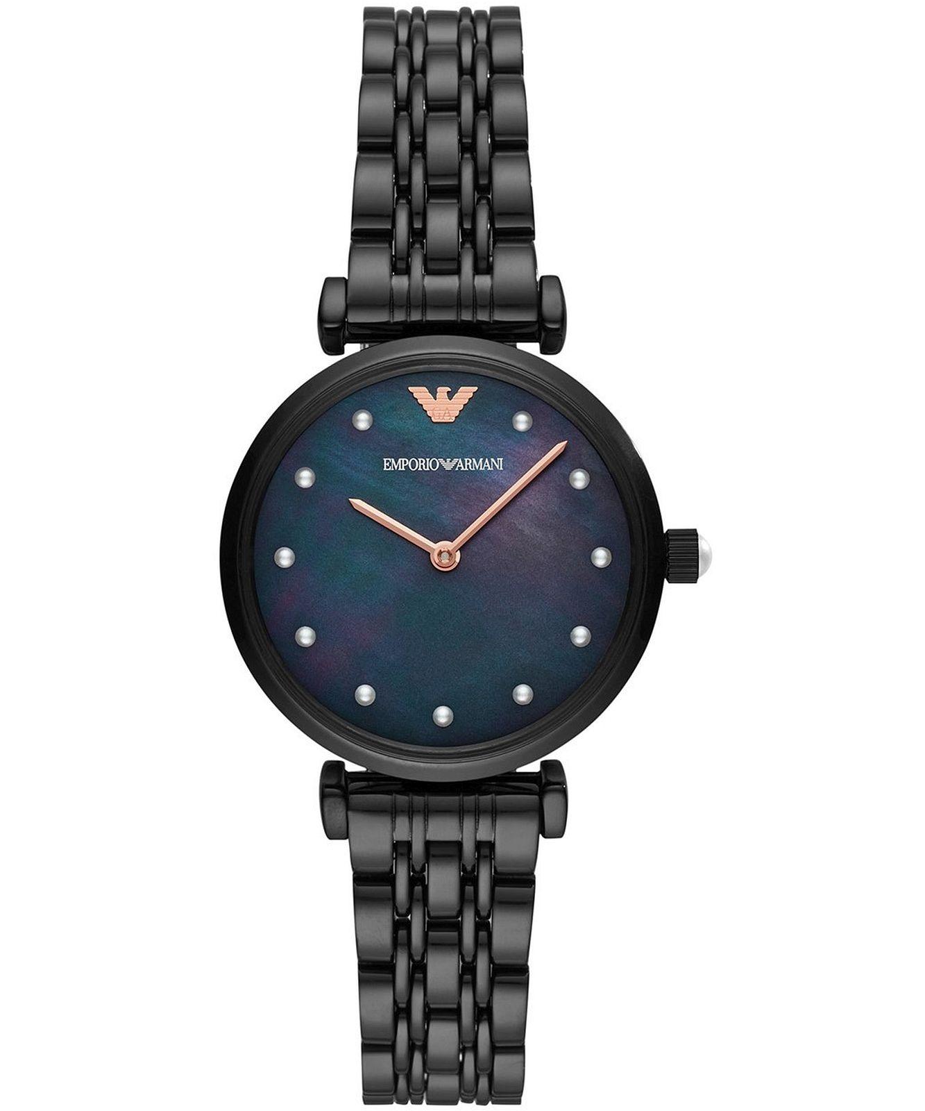EMPORIO ARMANI Ženski ručni sat AR11268, Kvarcni mehanizam, Ljubičasto kućište, Crni