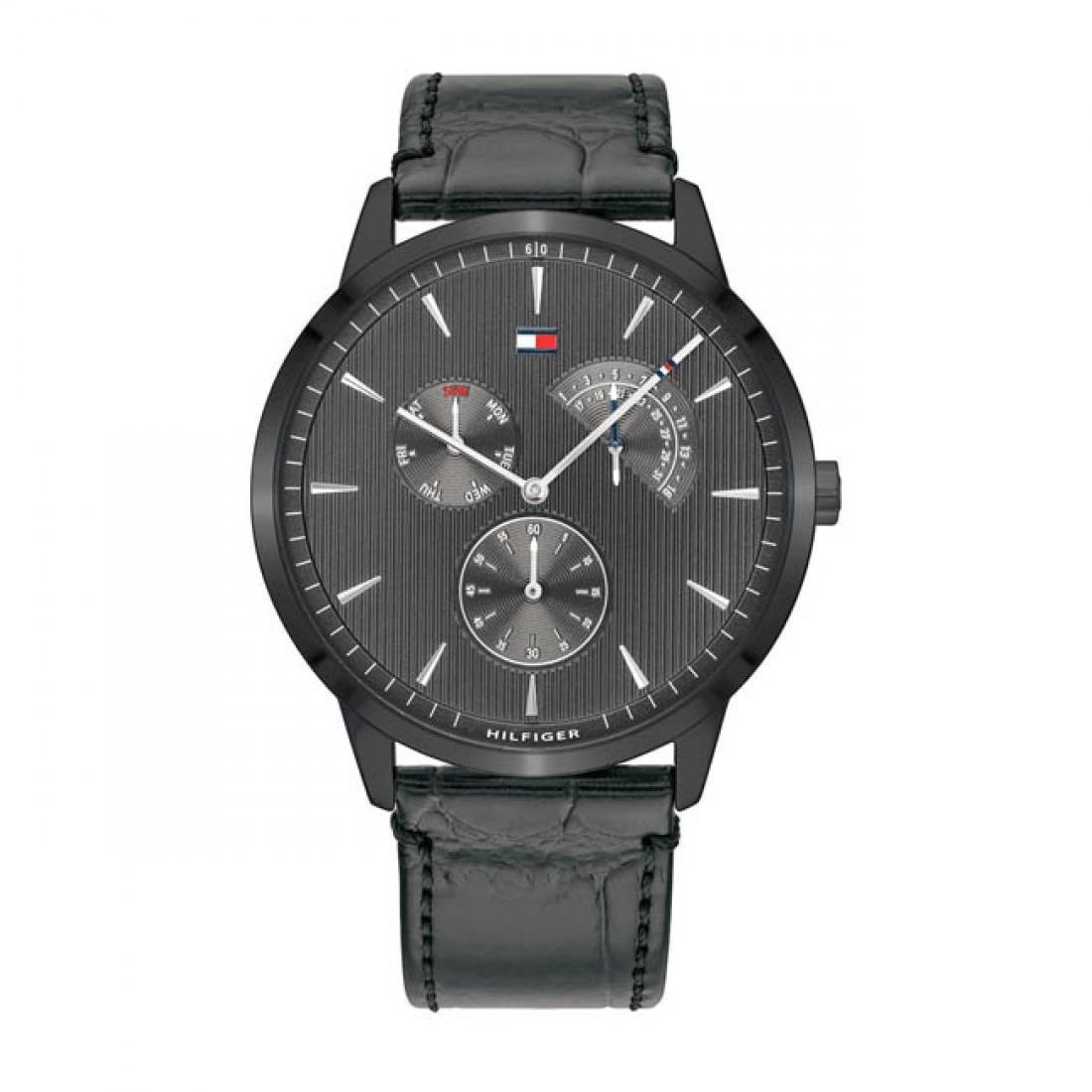 TOMMY HILFIGER Muški ručni sat 1710388, Kvarcni mehanizam, Sivo kućište, Sivi
