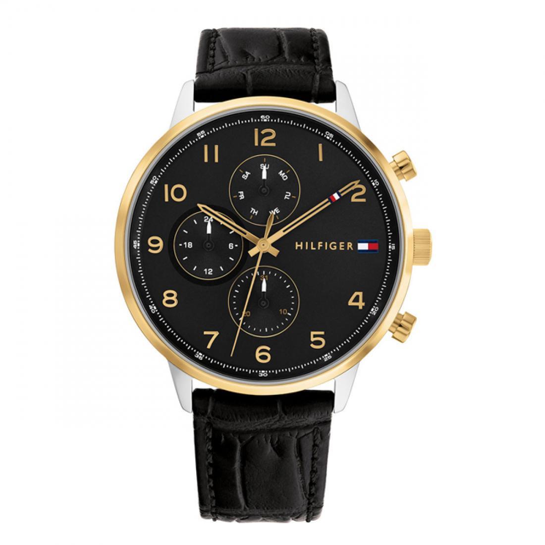 TOMMY HILFIGER Muški ručni sat 1791986, Kvarcni mehanizam, Crno kućište, Crni