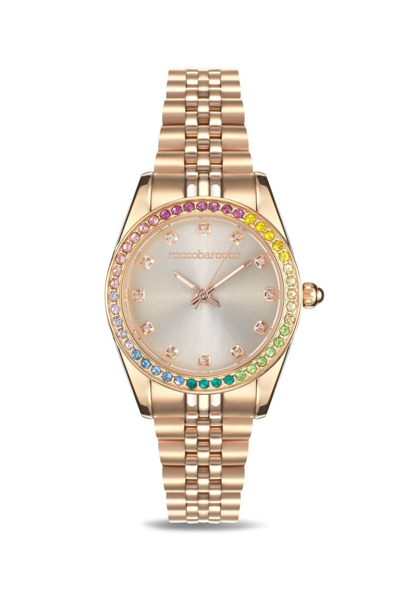 ROCCO BAROCCO Ženski ručni sat RB.4656L-04M, Kvarcni mehanizam, Srebrno kućište, Rose gold