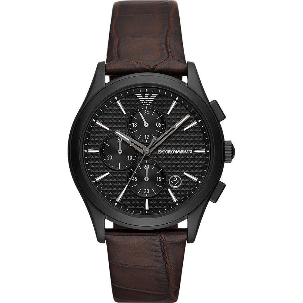 EMPORIO ARMANI Muški ručni sat AR11549, Kvarcni mehanizam, Crno kućište, Smeđe boje