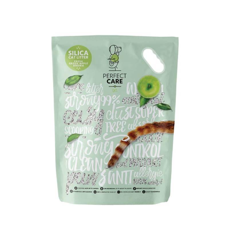 PERFECT CARE Silikonski pijesak za mačke, Zelena jabuka, 5.8 l