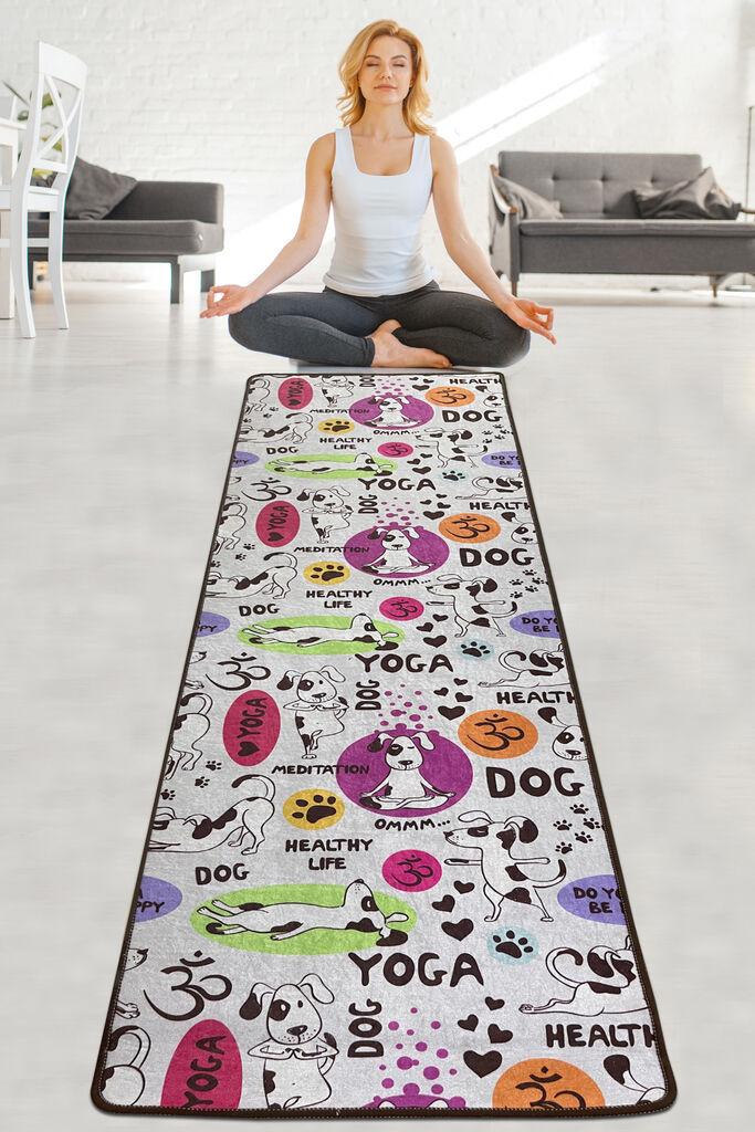 Vitalna i živahna prostirka za jogu Sirsasana Djt, 60x200cm, šarena
