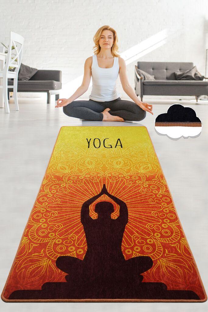 Vitalna i živahna prostirka za jogu Cakra - narandžasta, 60x200cm, narandžasta