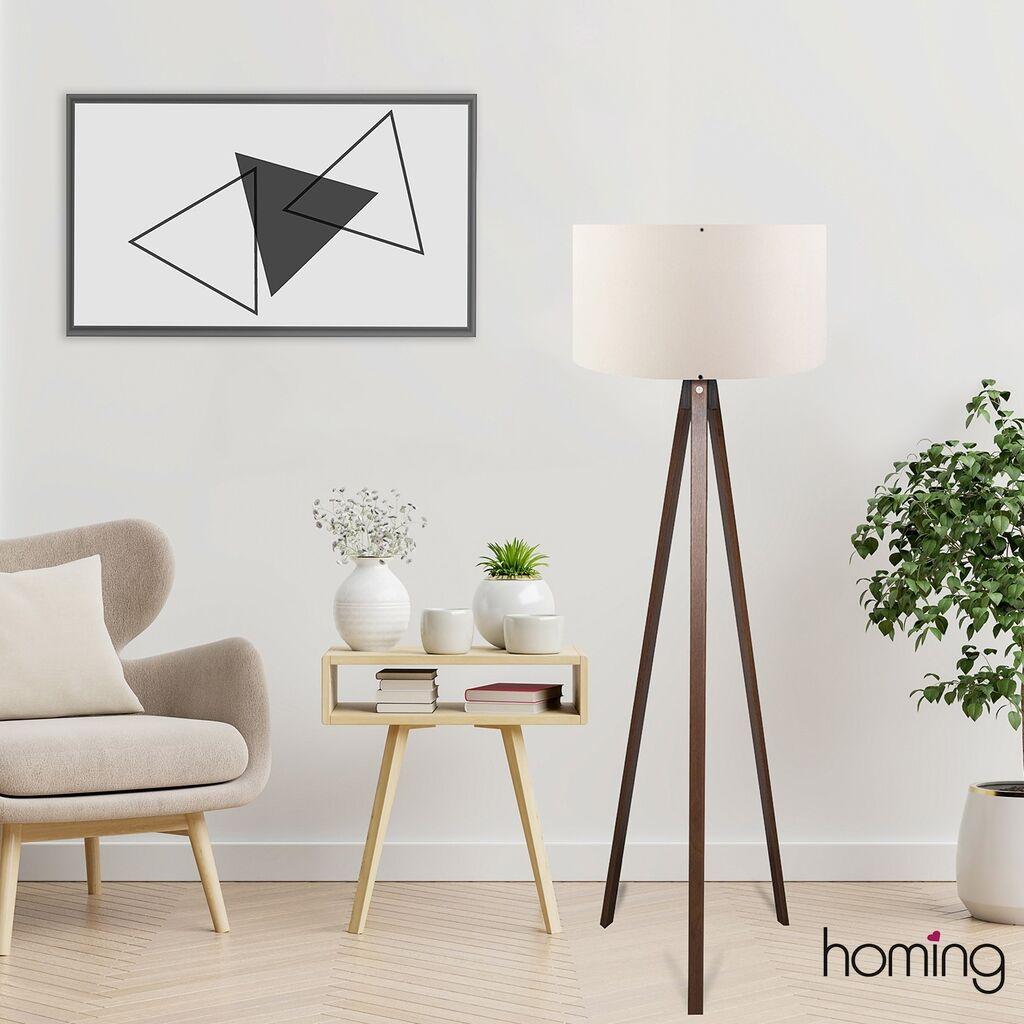 Opviq podna lampa Ayd 2221, smeđe-bijela