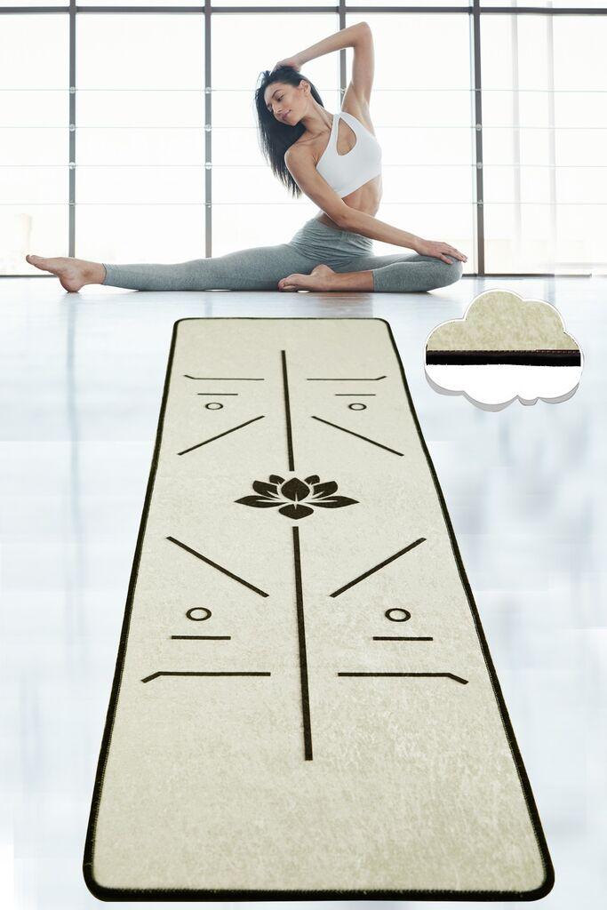 Vitalna i živahna Bikram prostirka za jogu - Bijela, 60x200cm, Bijela