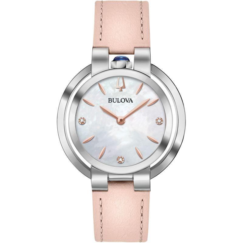 BULOVA Ženski ručni sat 96P197, Kvarcni mehanizam, Bijelo kućište, Roze