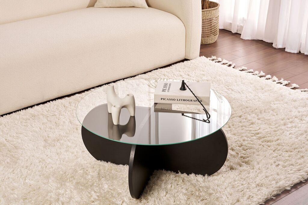 Nordure Klub sto Aeris, 75x35x75 см, Crno-prvodini