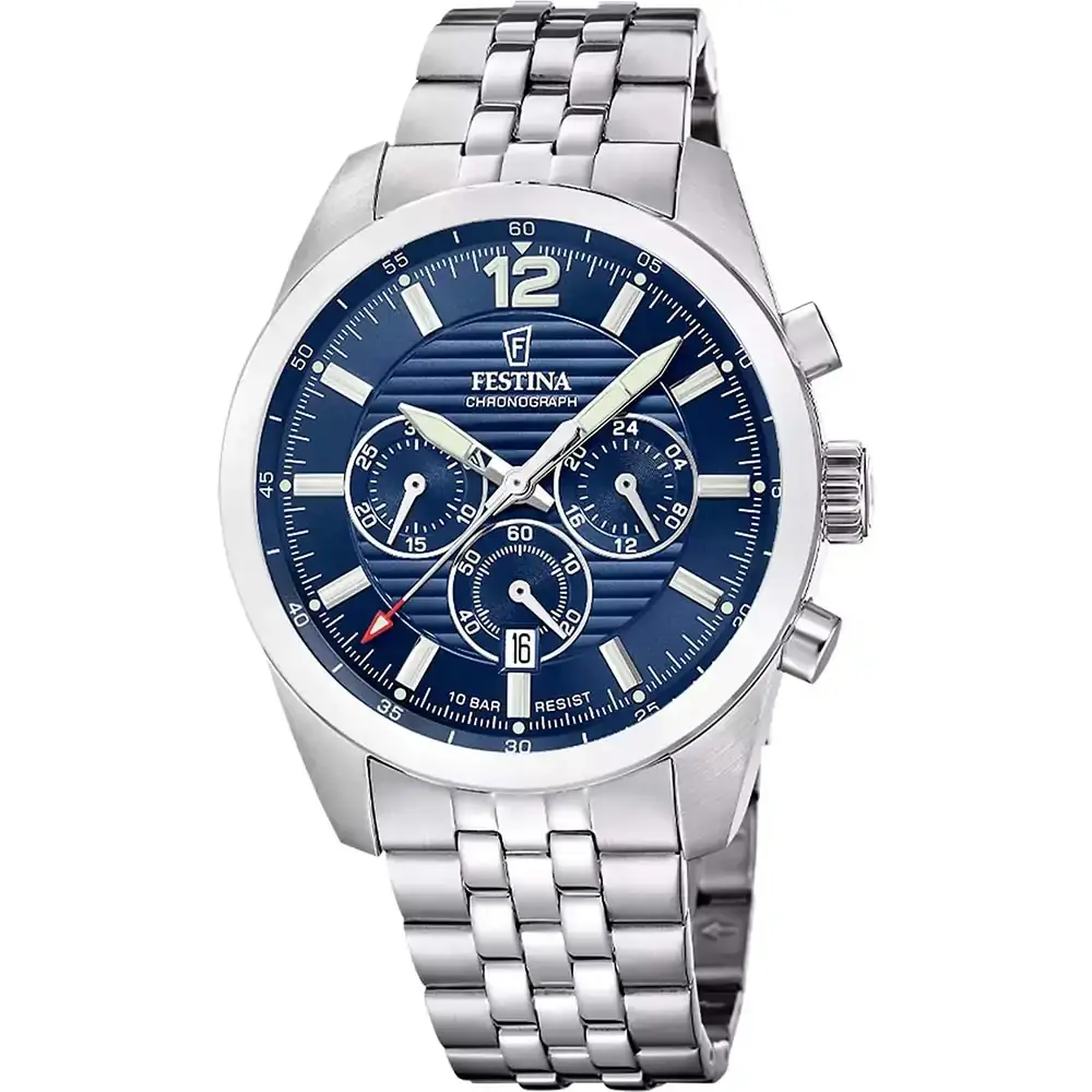 Festina Muški sat F20742/1, Kvarcni mehanizam, Srebrna boja