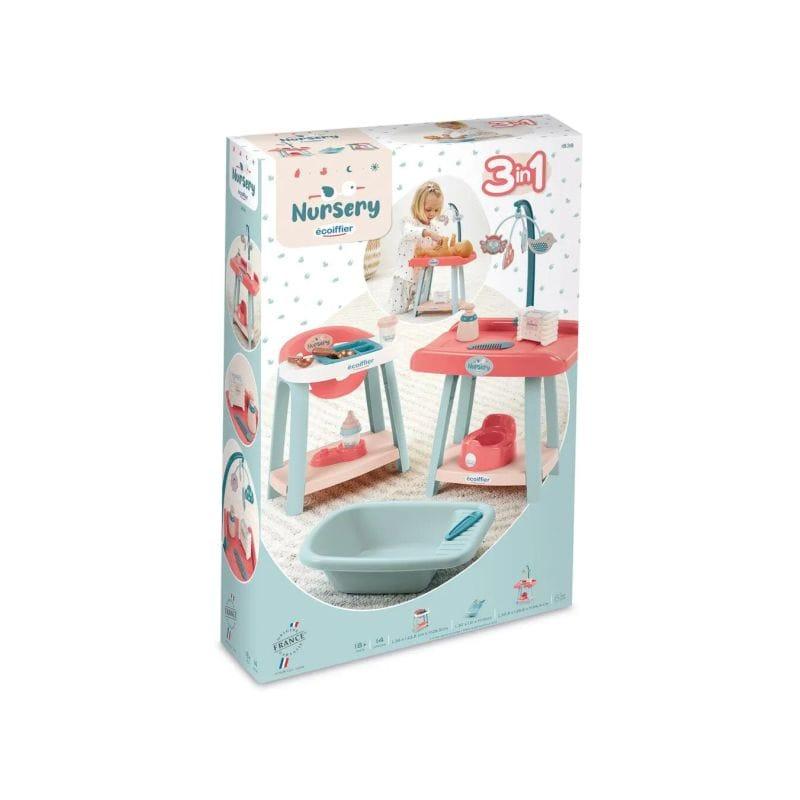 Ecoiffier Set za njegu lutke SM001838, 3u1, Šarena