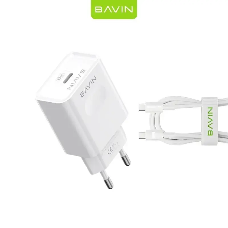 Bavin Kućni punjač 20W Type-C na Type-C PC837Y, Bijeli
