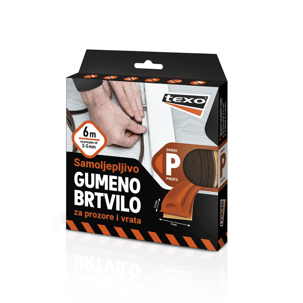 Texo Gumeno brtvilo P-profil 6 m - Bijela