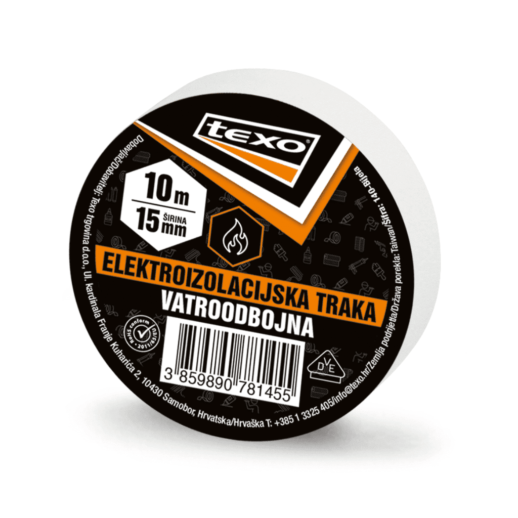 Texo Elektroizolacijska traka, Bijela - 19mmx25 m