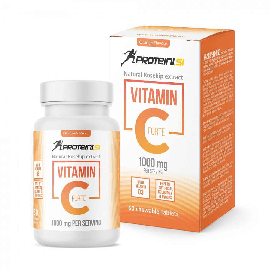 Proteini.Si Vitamin C (1000Mg) i Vitamin D3, 60 tablete za žvakanje