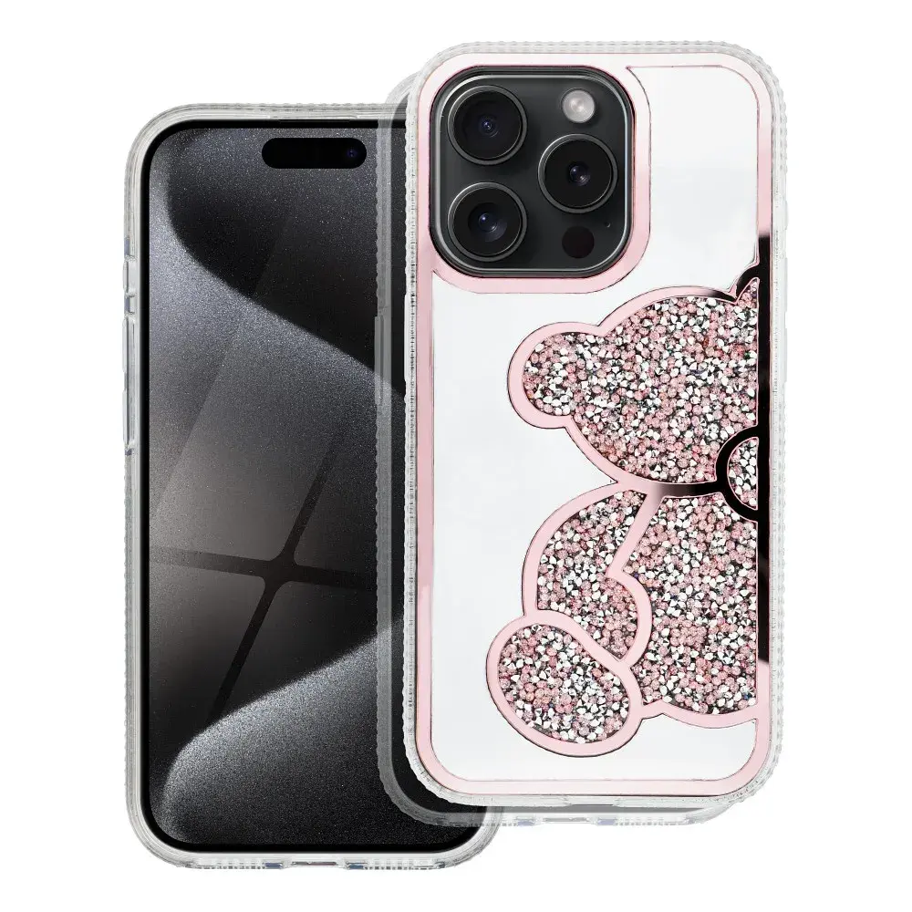 Teddy Bear Maska za mobilni telefon Iphone 16 Plus, Roze
