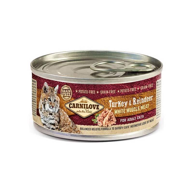 CARNILOVE Vlažna hrana za mačke, Puretina i meso irvasa, 100g