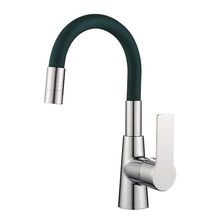 Inter Ceramic Slavina za sudoper Alisado + set za ugradnju, Crna