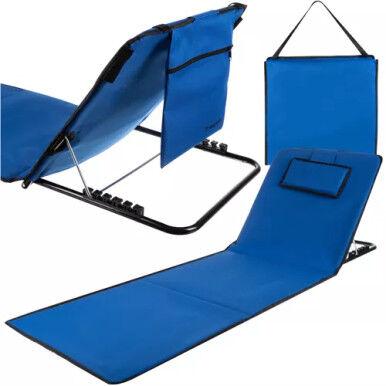 Trizand Podloga za plažu s naslonom + jastuk 23617, Plava