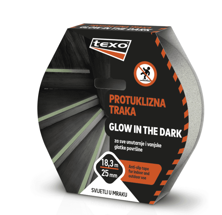 Texo Protuklizna traka "Glow in the dark", Žuta
