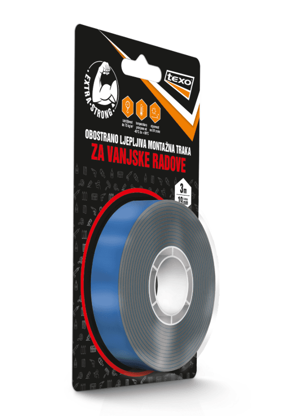 Texo Obostrano ljepljiva montažna traka, Vanjska
