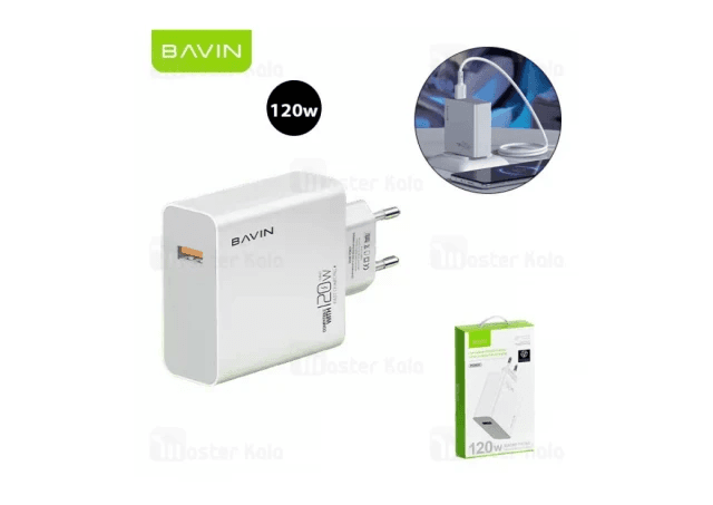 BAVIN punjač 120W USB-A + kabel tip-C bijeli