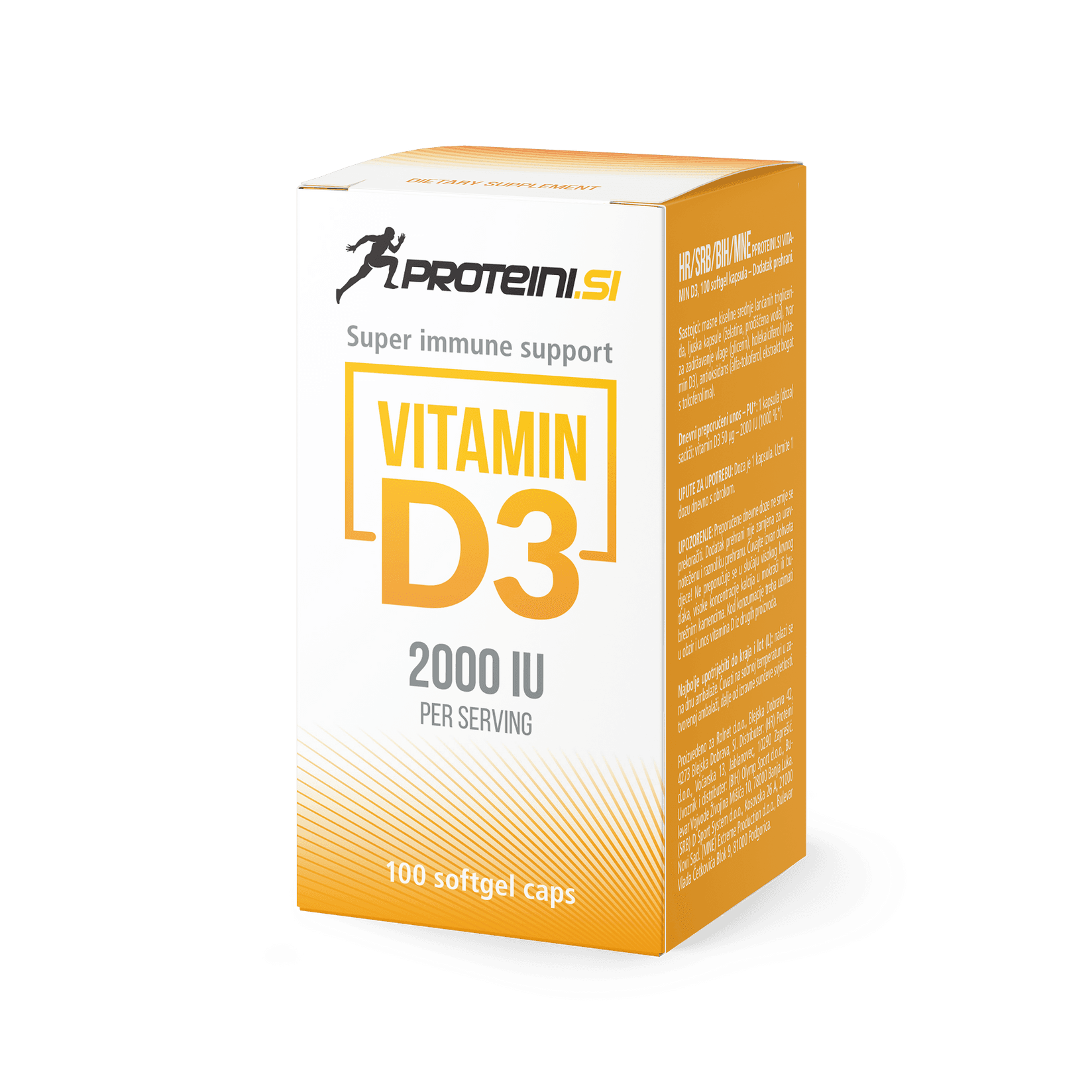 PROTEINI.SI Vitamin D3 2000 IU - 100 kapsula 46g