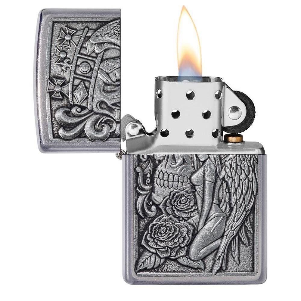 Zippo Upaljač Skull and Angel Emblem Design 49442