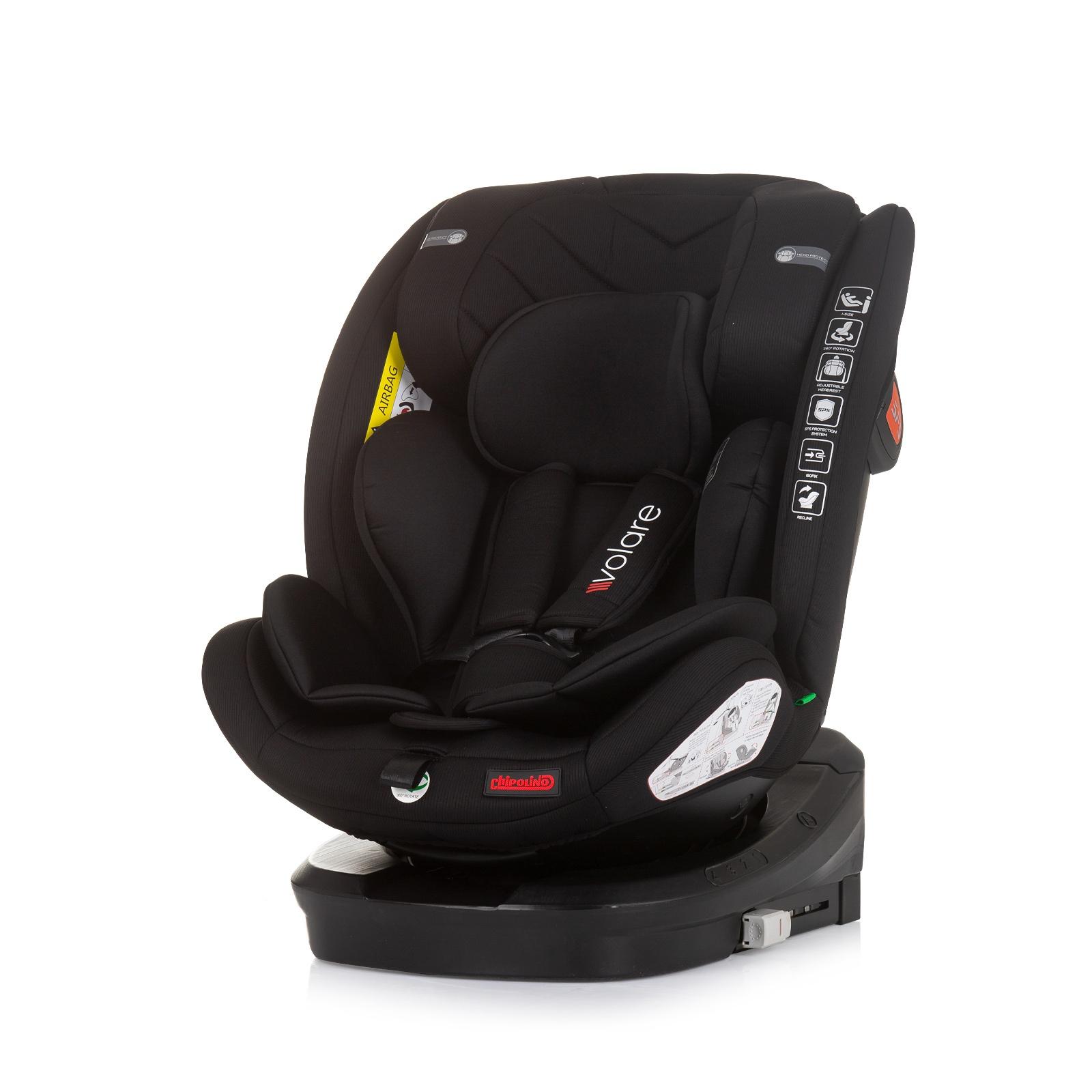 CHIPOLINO Autosjedalica Volare, 40-150cm, isofix, crna