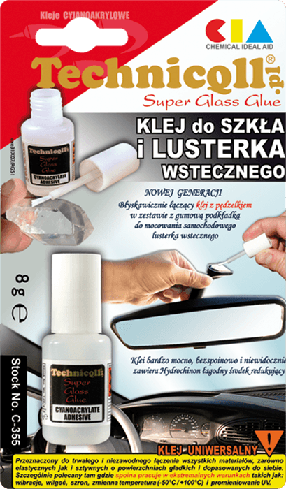 TECHNICQLL ljepilo za staklo i ogledala, 8 g.