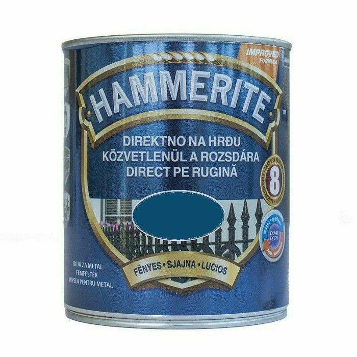 HAMMERITE 3u1 sjajni lak za metal 0,75l, plavi