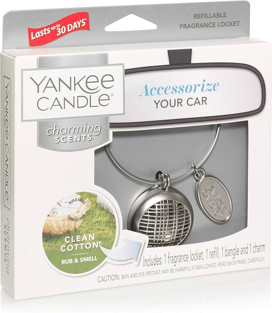 Yenkee Candle Miris auto sa ukrasnim dodatkom  Linear Clean Cotton Set