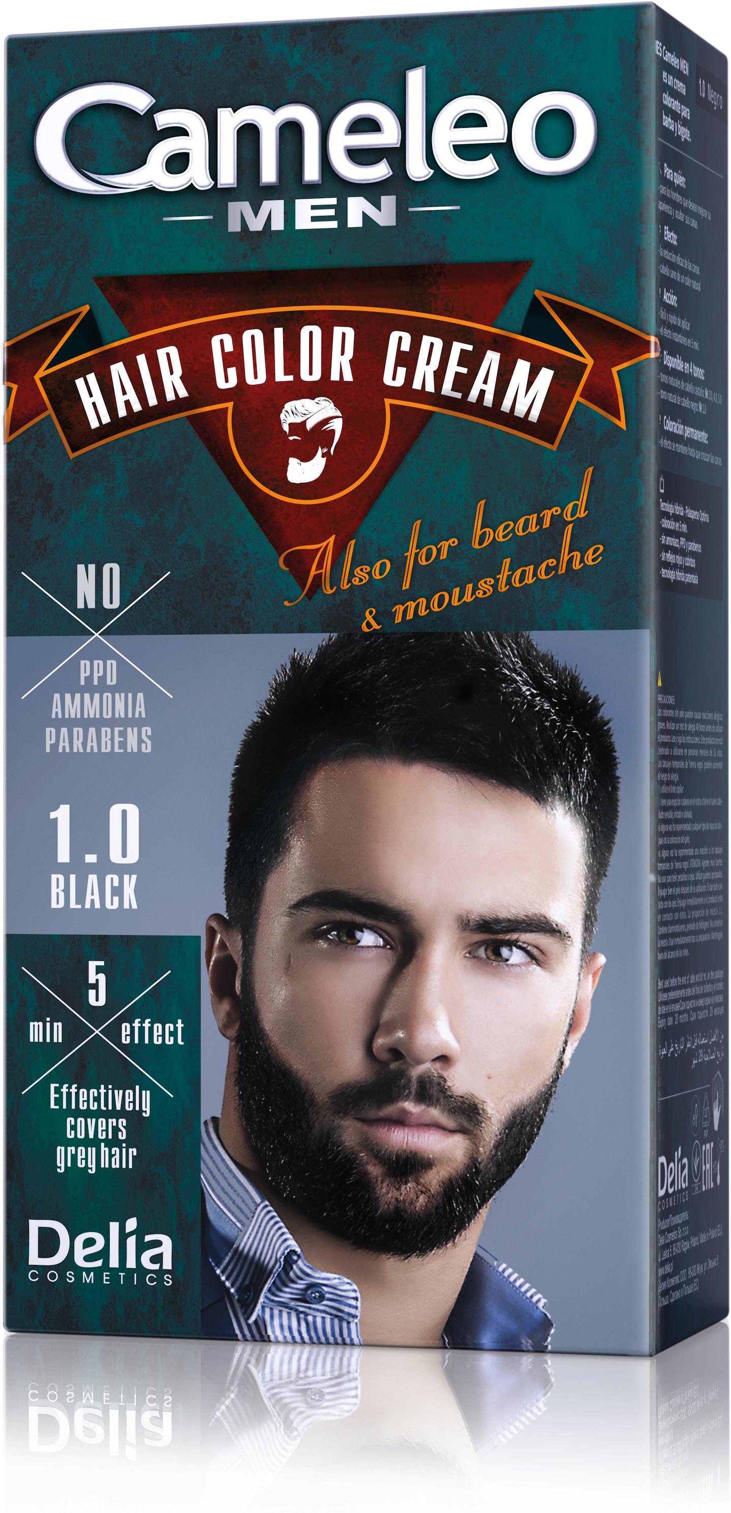 DELIA CAMELEO color krema za bojenje kose, brade i brkova 1.0 crna