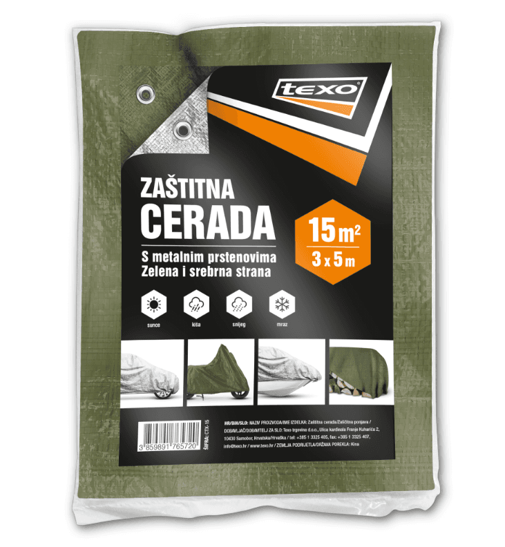 Texo Zaštitna cerada CTX-15, 3x5m, 15m2
